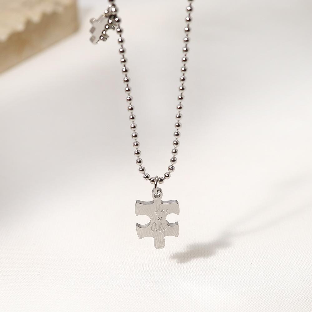 

Ежедневный тренд на езду на работу из нержавеющей стали креативный кулон-головоломка с цепочкой на ключицу универсальное ожерелье из титановой стали не выцветает