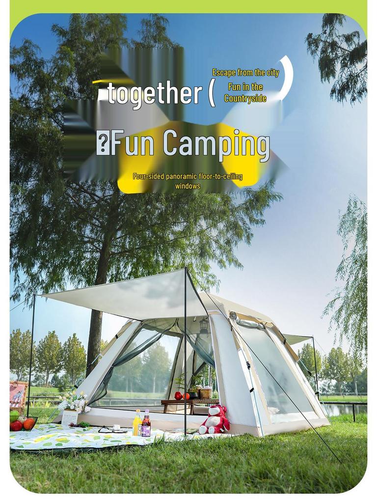 3-4 Person Automatic Rainproof Camping Tent - Indoor/Outdoor Portable Equipment