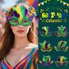 Mardi Gras Pailletten Veer Hoed & Masker Set