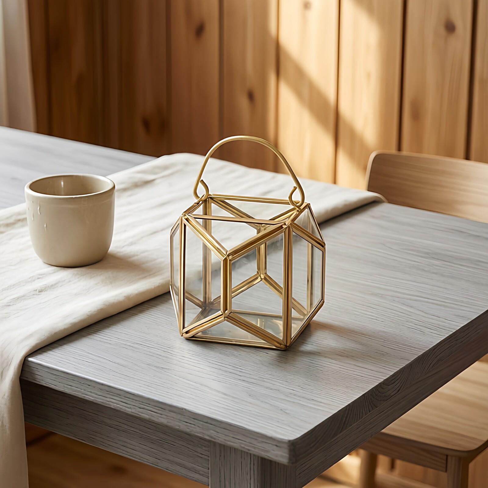 

Euro-American Copper Frame Glass Candlestick for Weddings, Christmas, and Eco-Friendly Decor
