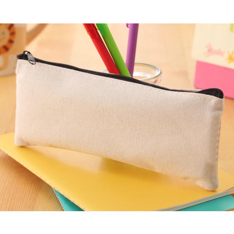 Bojin Canvas DIY Blank Pencil Case for Student Art - Perfect for Hand-Painting for Boys and Girls