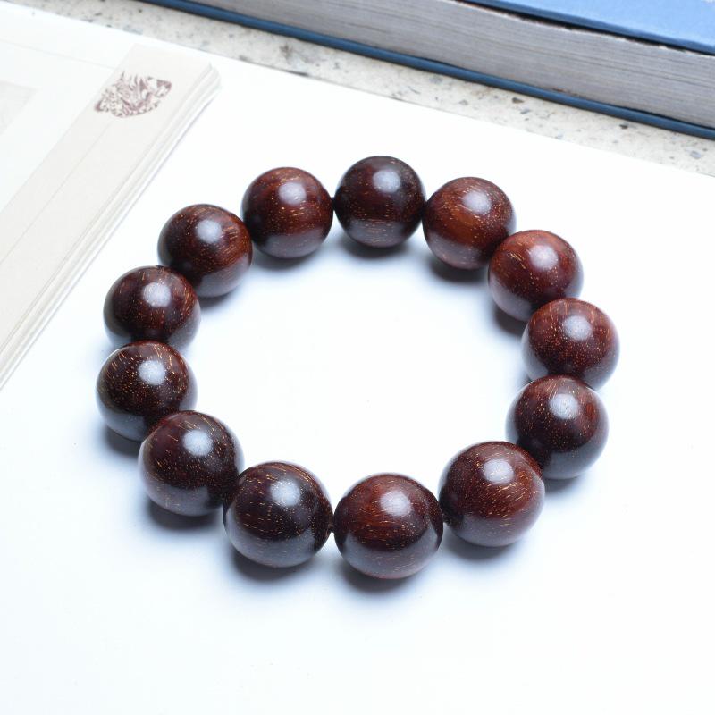 Venus Old Material Small-Leaf Red Sandalwood Prayer Beads Chain - High Oil Density, Unisex, New Chinese Style Decoration Gift