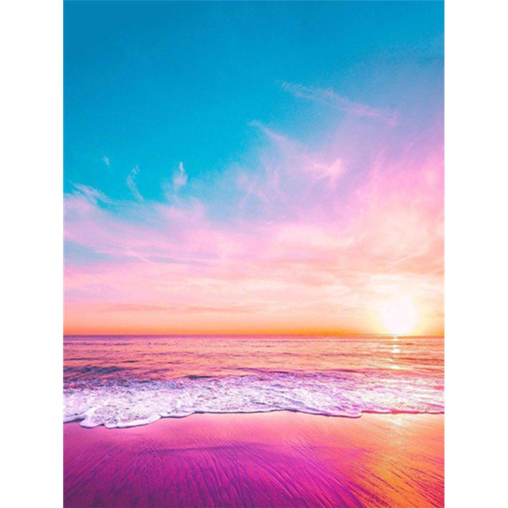 

5d Алмазная картина Пейзаж Закат Алмазная вышивка Приморские картины из стразов Мозаика Вышивка крестиком Декорция Full Round 20X30CM красный