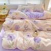 100% Cotton Bedding Set, Four Piece Sheet Set Comfort Set Girly Fresh Style Couple Bed Comforter Set