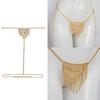 Fashionable Rhinestones Embellished Waist Chain Body Jewelry Accessory for Trendy Women Adjustable Body Jewelry