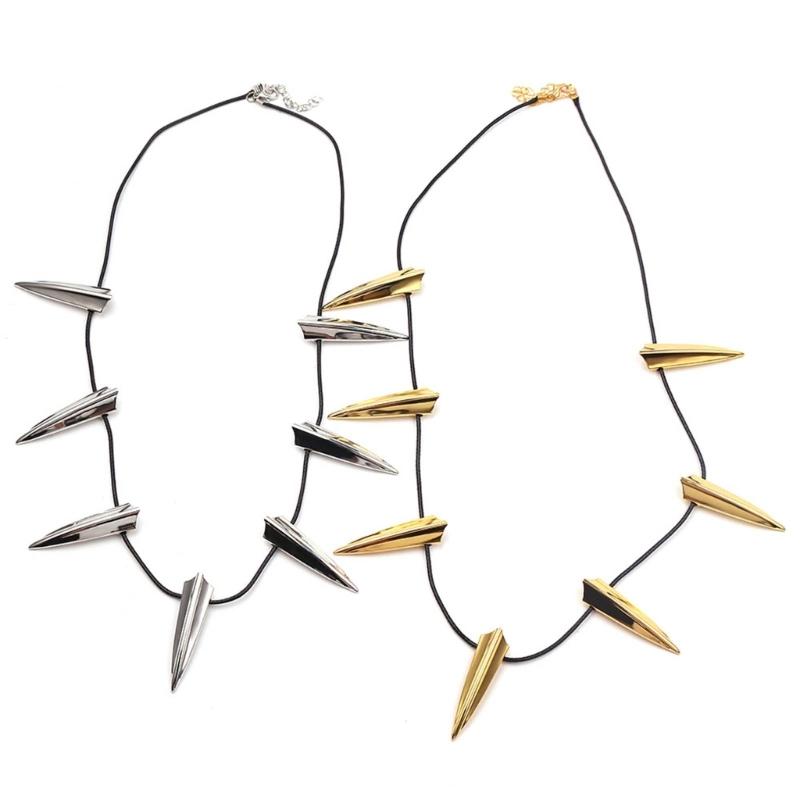 Chic Necklace for Black-Panther Cosplay Pendant Necklace Halloween Party Long Tooth Pendant Necklace Men Jewelry Gift