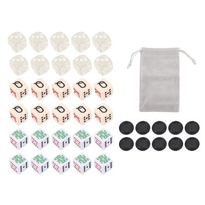 6 Sided Dice Impact Proof Fun Educational 0.63 X 0.63 X 0.63in Plastic Colorful Disc for Board Games