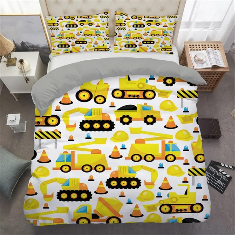 Comfortable Cartoon Pattern Duvet Cover Set With Duvet Cover And Pillowcases King Queen Twin Sizes For All Ages