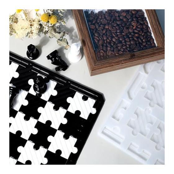 Chess Silicone Mold with Chess Board + Chess Pieces + Round Pieces Epoxy Resin Soft Mold Handmade DIY Resin Craft Silicone Mold Mold Clay Tools