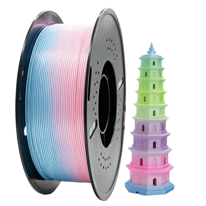 JUCOOLE Silk Rainbow PLA 3D Printer Filament 1.75mm 1kg