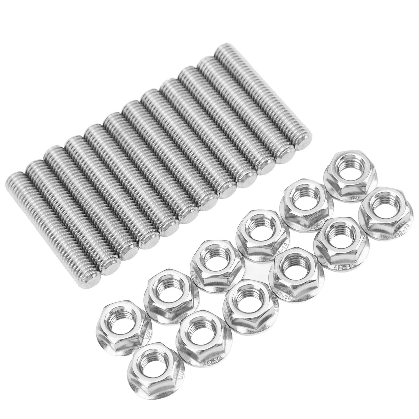 

Комплект из 12 болтов головки блока цилиндров из нержавеющей стали, болты-шпильки выпускного коллектора, замена для Chevy V8