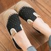 Women's Ethnic Style Embroidered Slip-on Cloth Shoes Comfortable Breathable Round Toe Low-top Flat Linen Shoes