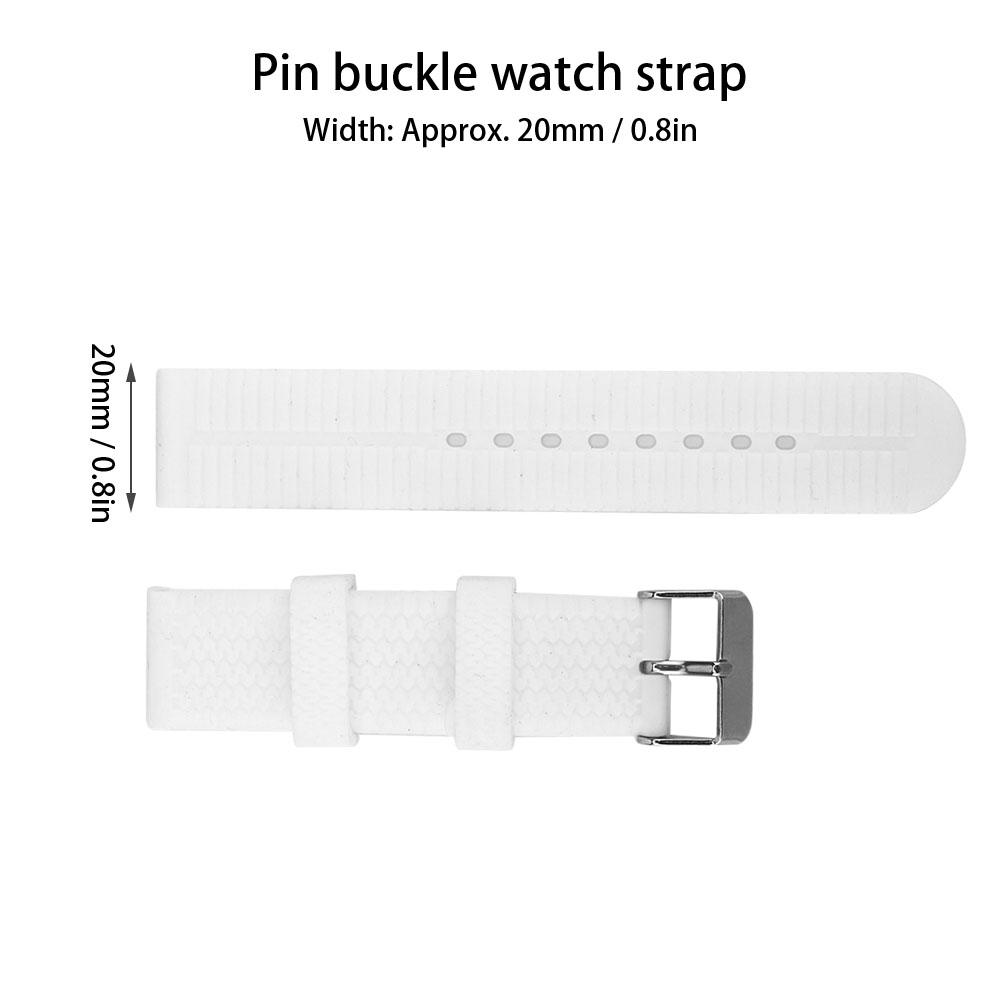 20mm Watch Band Silicone Pin Buckle Sports Tire Grain Watch Strap Accessory
