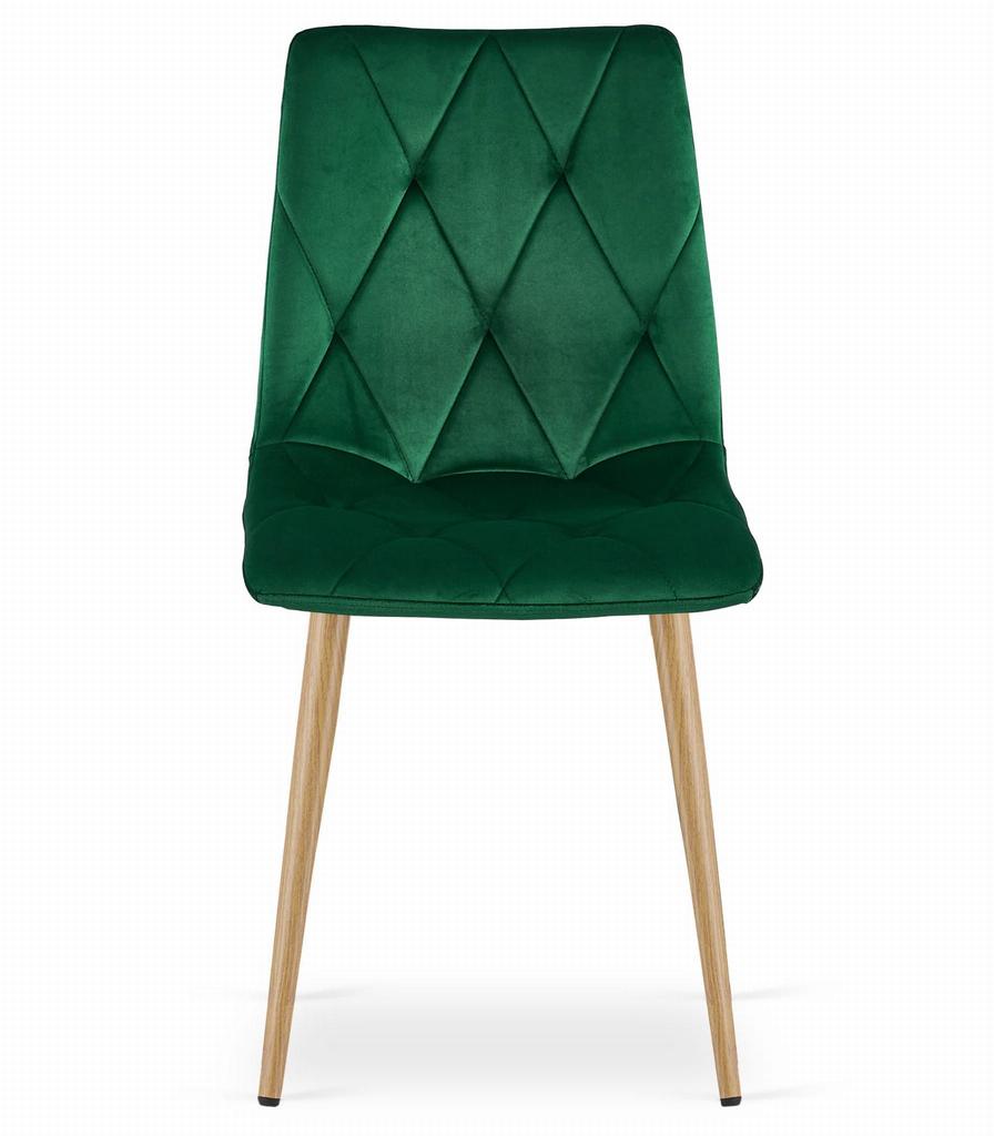LIBRA Chair - Dark Green Velvet / Wood-colored Legs X 1