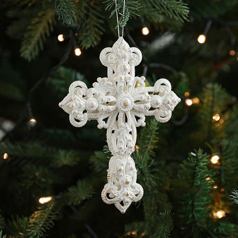 Snowflake Bowknot Christmas Angel Wings Pendant  Festive Holiday Decorations