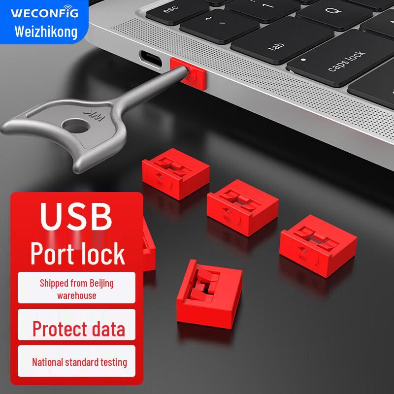 WECONFIG USB Port Security Locks & Dust Plugs