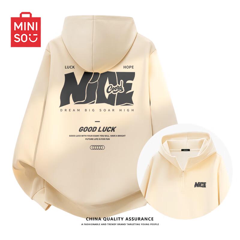 

MINISO Men s Premium Heavyweight Half-Zip Hooded Sweatshirt 3XL