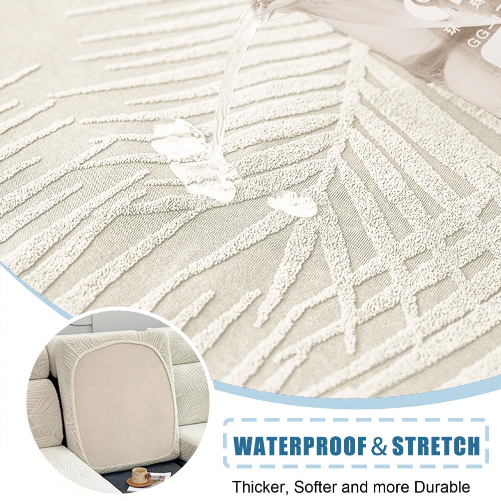 New Waterproof Fabric Sofa Cover Jacquard Solid Sofa Cushion Seat Case Stretch L-Shaped Cover Living Room Furniture Protector