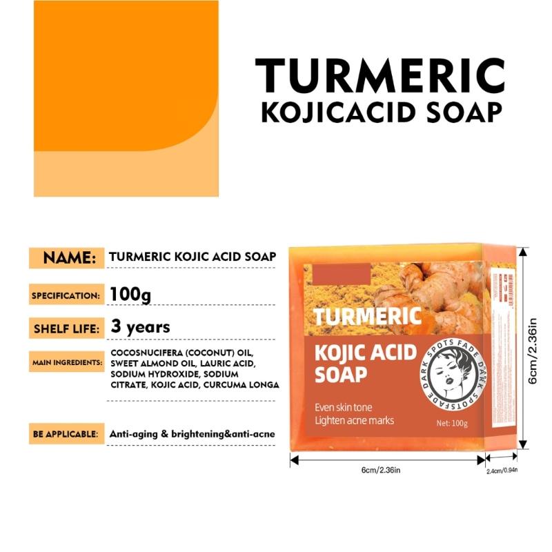 Kojic Acids Brightening Soap Black Spots Remover Cleanser Minimize Freckles Shrink Pores Face Body Soap Skin Care