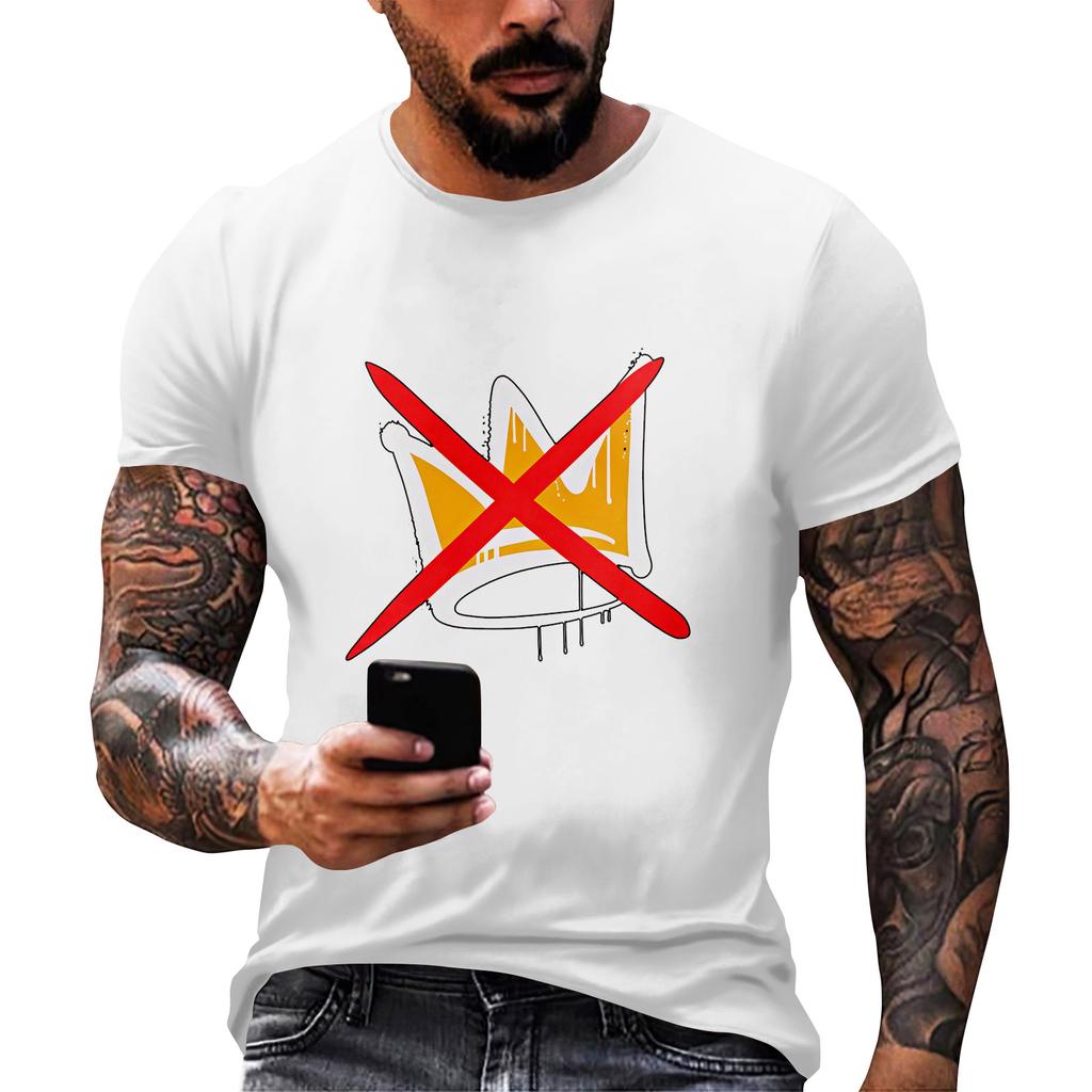 Men's  Neck Short-Sleeve T-Shirt With American Political Print