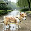 Dog Rainwear Clear Raincoat Poncho, Waterproof EVA Rain Suit for Small Medium Dogs, Pet Jacket with Hood And Leash Hole, Teddy Bichon Outdoor Walking