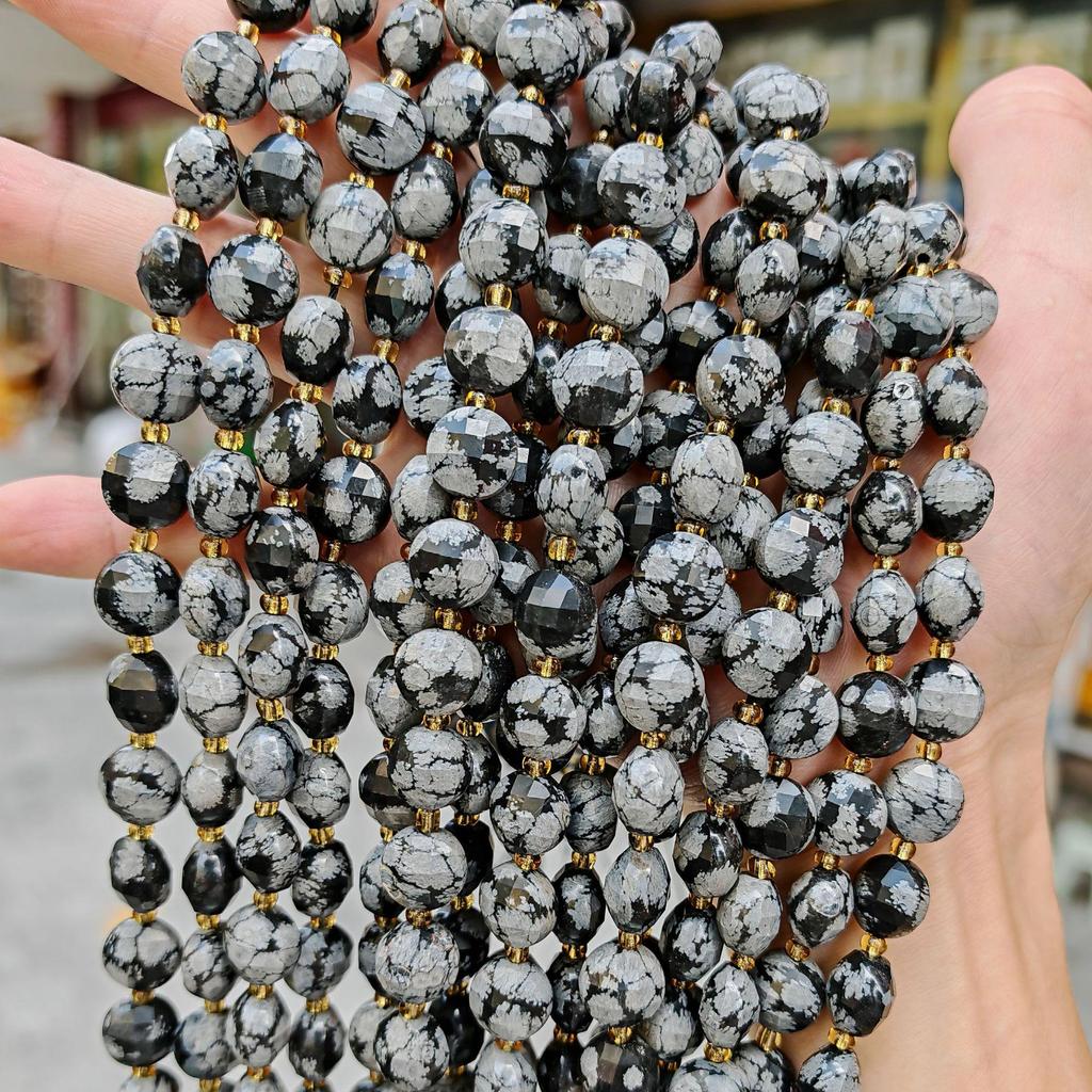 Natural Crystal Round Double Turtle Faceted Beads, 8mm & 10mm, Semi-finished DIY Jewelry