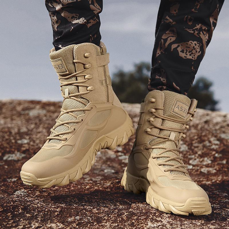 Fashion New large size men's high quality outdoor hiking boots thick soles comfortable anti-slip wear-resistant men's boots