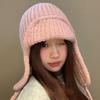 Korean Style Knitted Flying Cap Ear Protection Woolen Crochet Cap Fashion Beanie Hat  Girls