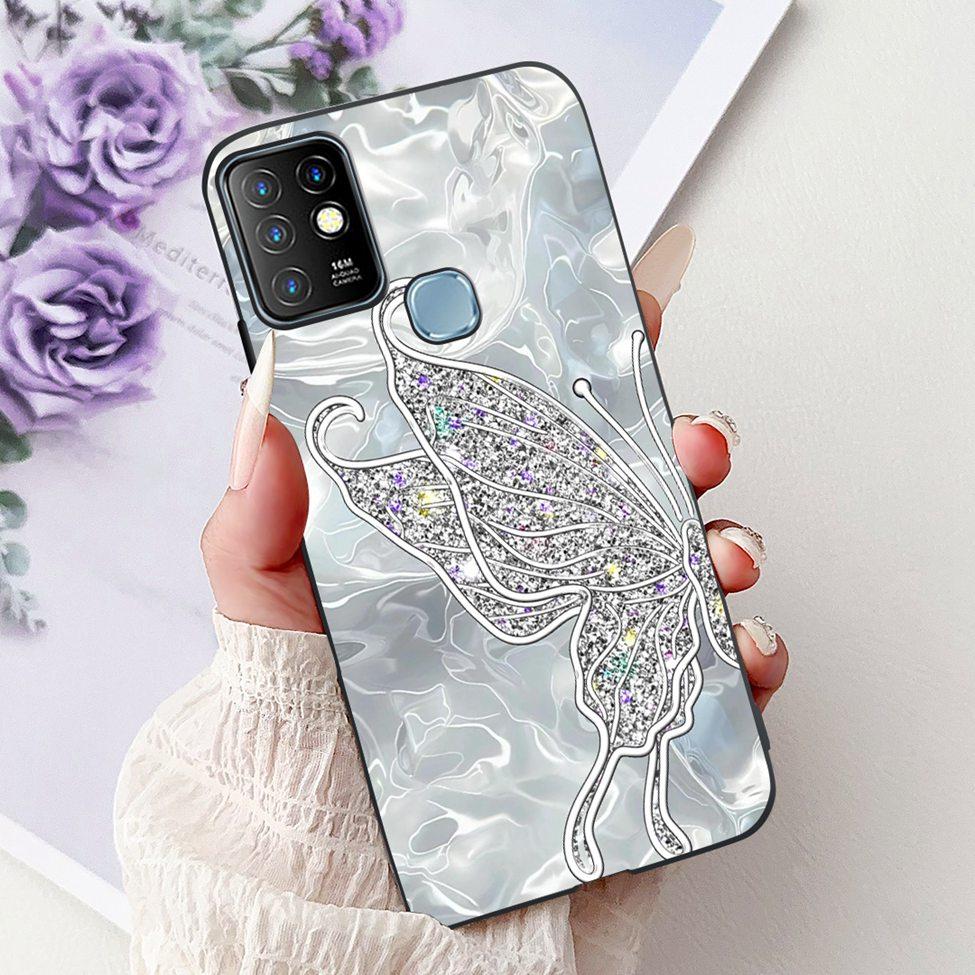 For Infinix Hot 10 Case Silicone Cute Cat Fashion Flowers Luxury Painted Back Cover For Inifnix Hot 10 Phone Case X682B X682C