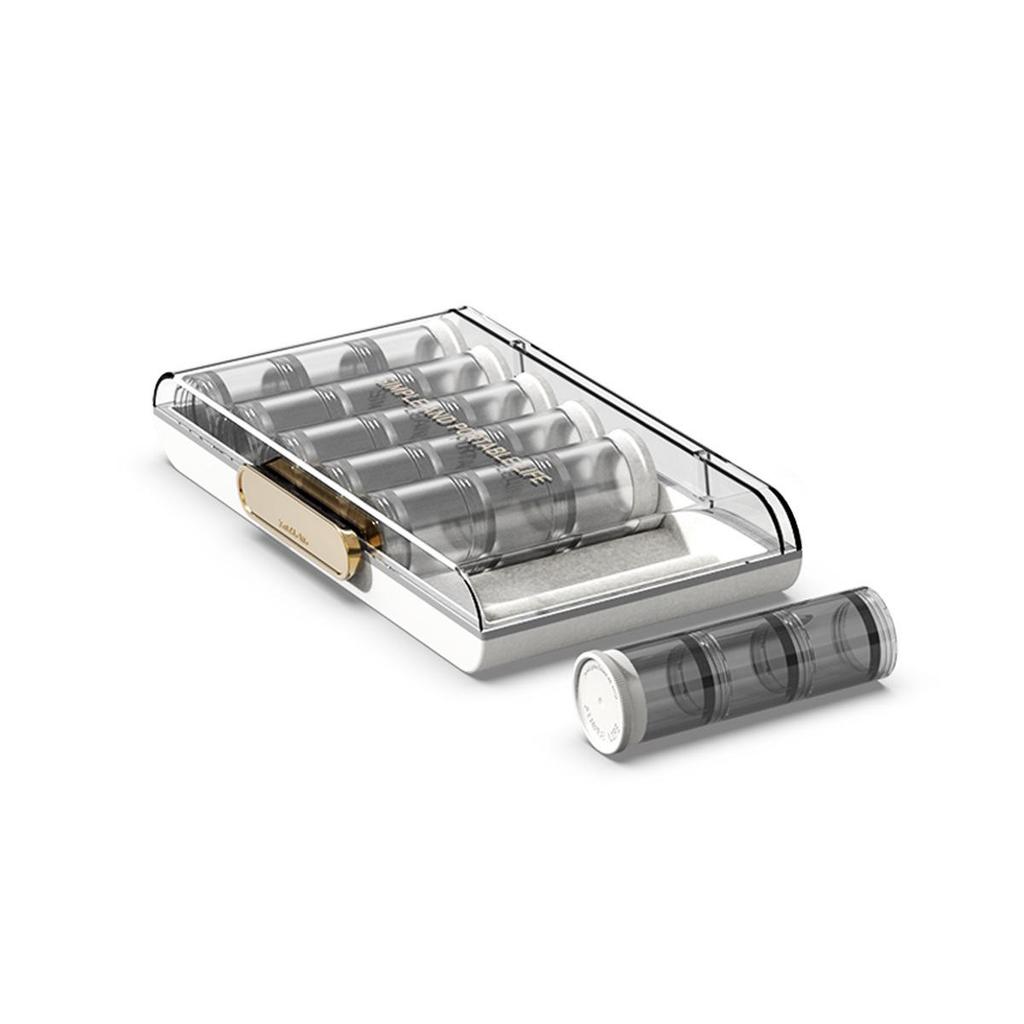 Portable Weekly Pill Organizer: Large-Capacity 7-Day Dispenser with Daily Medication Reminder and Pill Splitter for Three Meals