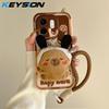 KEYSION Bonita funda de peluche 3D con dibujos animados para Infinix Hot 50i, con cordón, de silicona suave y a prueba de golpes para Infinix Smart 9 9 HD.