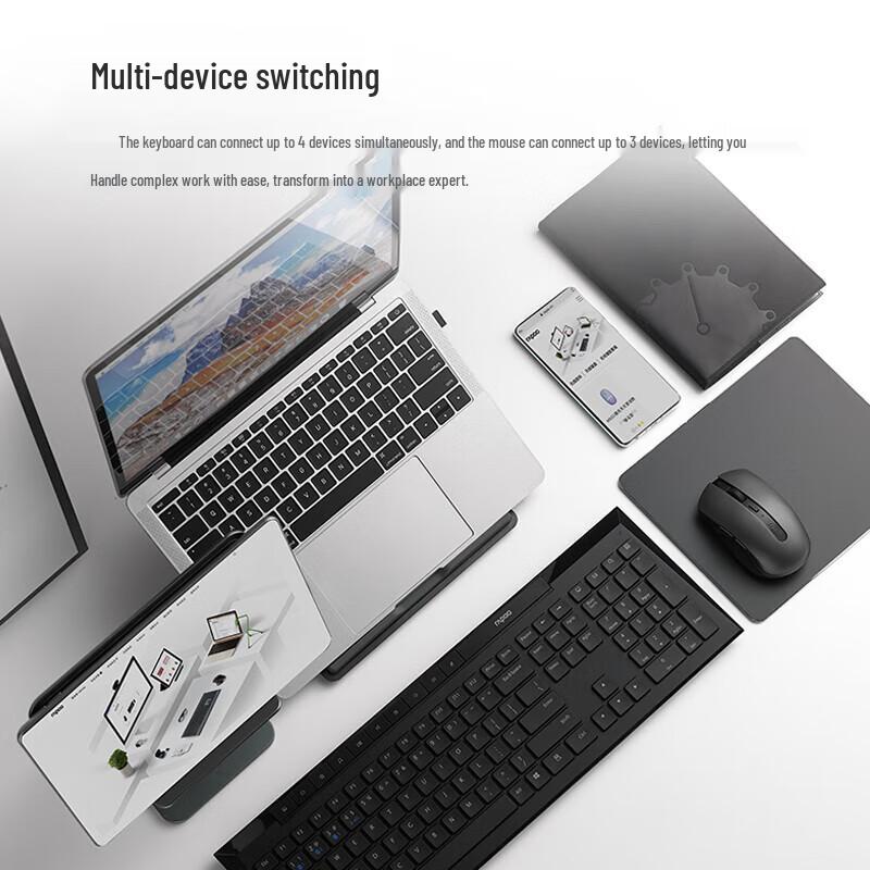 Rapoo 8200G Multi-mode Wireless Bluetooth Keyboard Mouse Combo