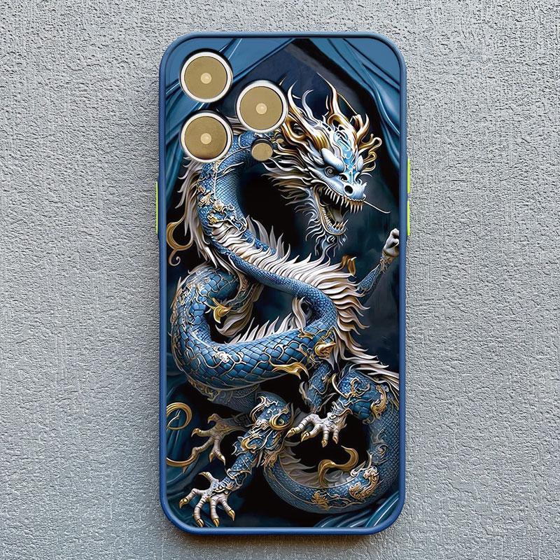 Dragon Totem Phone Case For iPhone 16 13 12 11 15 14 Pro Max 14Plus XS X XR 13 Mini 7 8 Plus SE2 Vintage Dragon Shockproof Cover