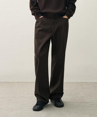 DRAW FIT Usual Semi-Wide Denim Pants [Brown]