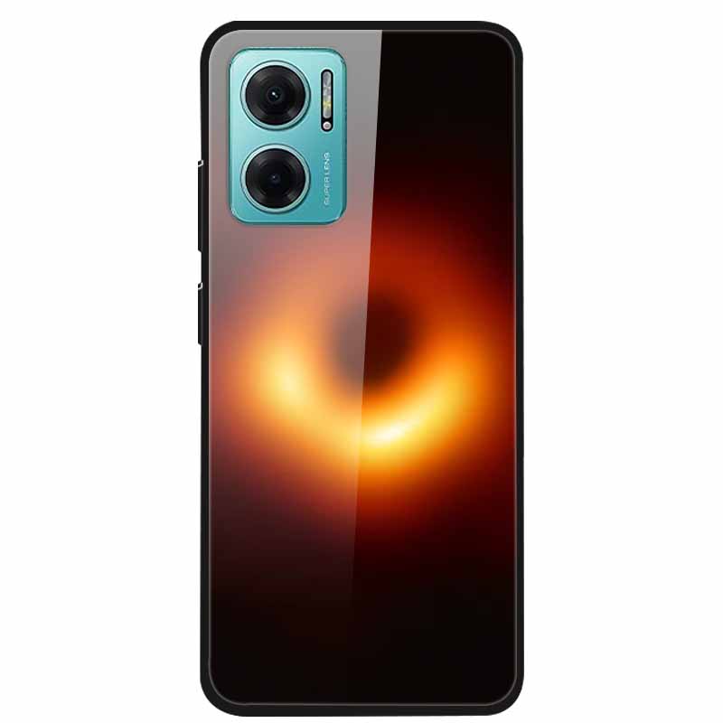 Case For Xiaomi Redmi Note 11E Luxury Tempered Glass Hard Back Cover For Redmi Note 11E Capa Shockproof Flower Funda Wolf Coque