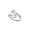 Stainless Steel Adjustable Mom Ring - European American Fashion Letter Design for Mother's Day Gift