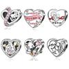 S925 Silver DIY Beaded Heart Jewelry Accessories Family Theme I Love You Bead Craft Making Kit