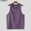 INCERUN Men Round Neck Sleeveless Tassel Hem Casual Loose Tank Tops