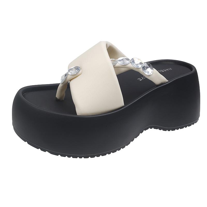 

Летняя обувь 2025 модные шлепанцы на толстой подошве универсальные супер огонь продвинутый стиль шлепанцы на одной подошве крутые 40