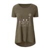 2022 Summer Casual Plus Size Round Neck Solid Color Loose Short Sleeve Printed T-Shirt