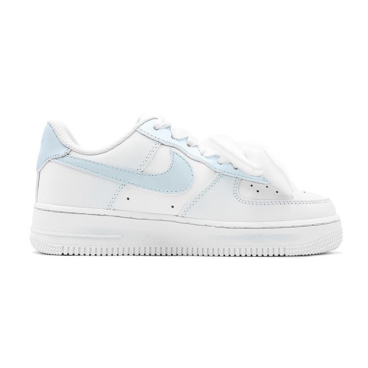 Nike Air Force 1 Air Force 1, Weiß, Schleife Schleifenknoten Niedrig geschnitten Skateboard-Schuhe GS Blau Weiß DH2920-111(TeamS-S-BOX)
