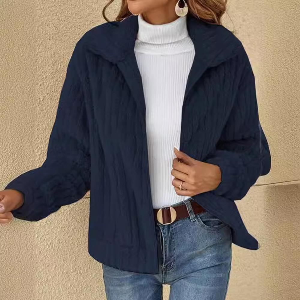 Women Fleece Basic Jacket Casual Female Turn Down Collar Teddy Pit Warm Zip Up Short Coats