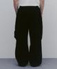 ANDAGAIN Washed Cotton Wide Cargo Pants (Black