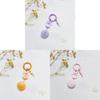 Colorful Ball Keychain With Diy Letter Beads For Bag And Phone Accessories