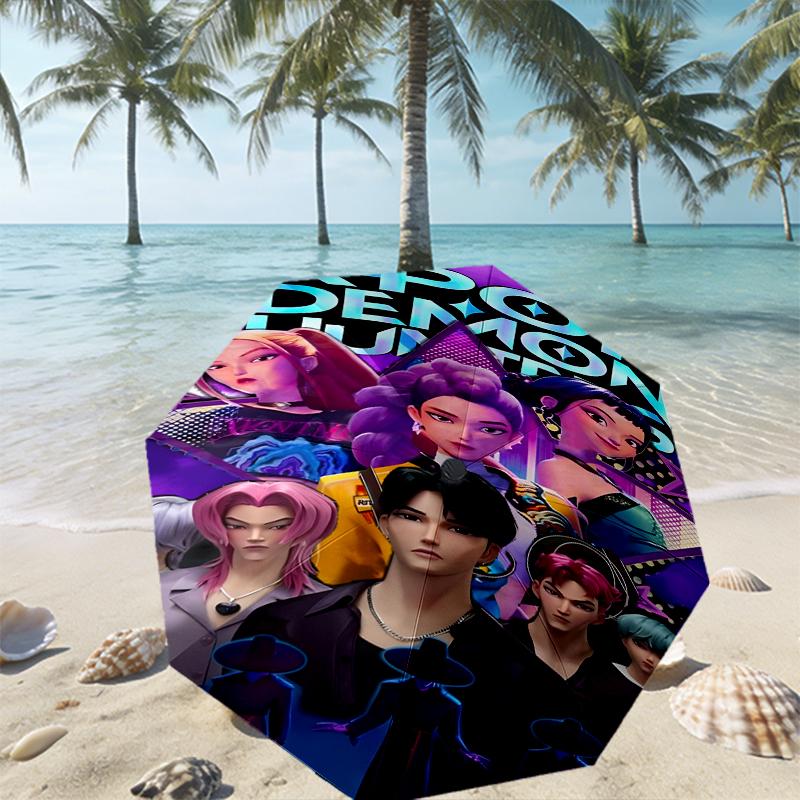 KPop Demon Hunters Print Umbrella Automatic Opening/ Closing - Portable Foldable Design - Daily Use for Travel/Outdoor - Gift for Birthday