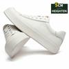 Fashion Men Cowhide Hidden Elevator Sneakers 5cm Height Increase Thick Sole Platform Anti-Collision Toe Soft Comfortable Casual Shoes