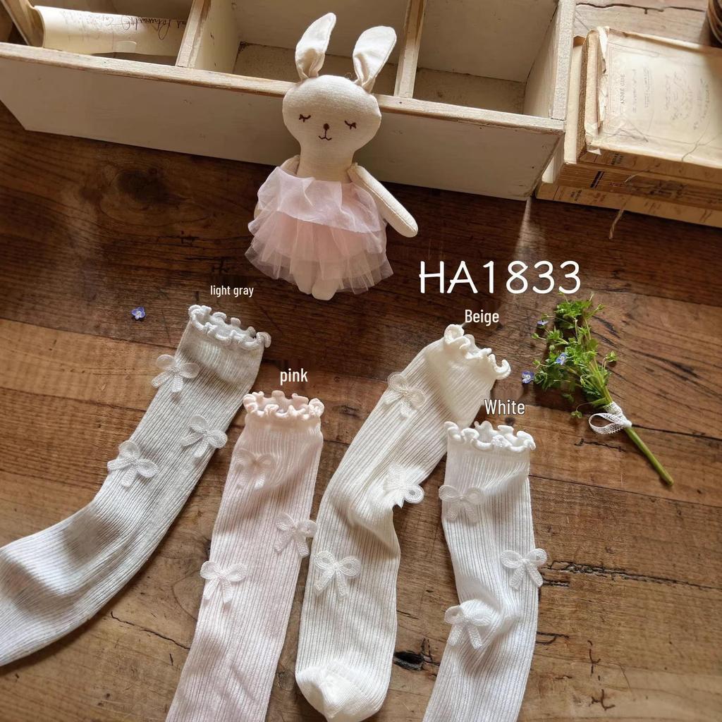 HA1833 Sommer-Kniestrümpfe für Mädchen im koreanischen Stil - Prinzessinnen-Design, Mückenschutz