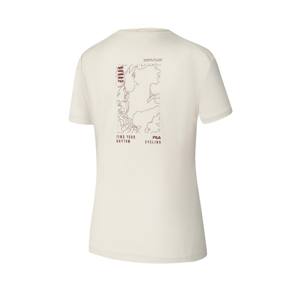 Fila Cycling Classic Logo Design Fashion Short Sleeve T-Shirt Women T-Shirts Light-Khaki A11W528108F-LK