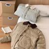 Corduroy splicing down jacket women's 2024 winter new sweet fashion contrasting color warm small bread jacket tide