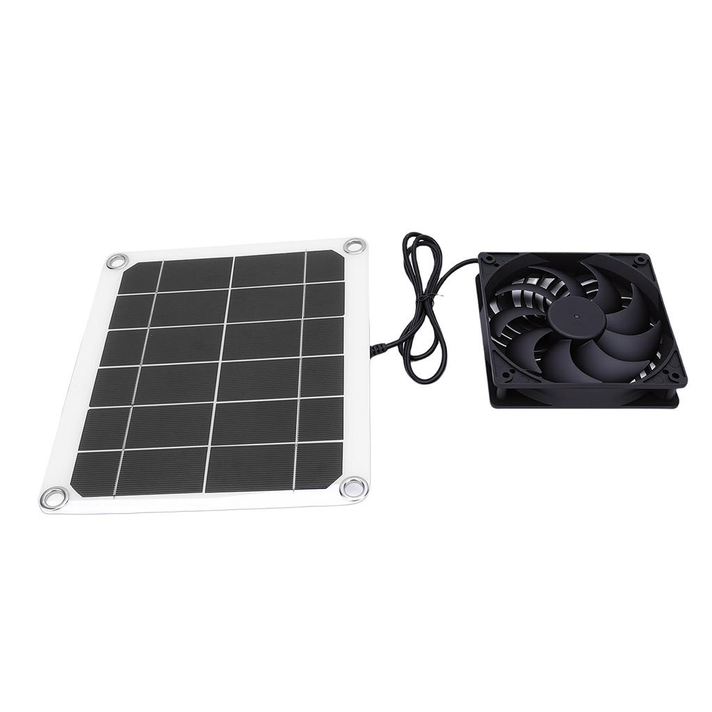 Solar Powered Exhaust Fan Kit 7W Solar Panel Fan Ventilator for Pet House Chicken Coop Greenhouse Shed